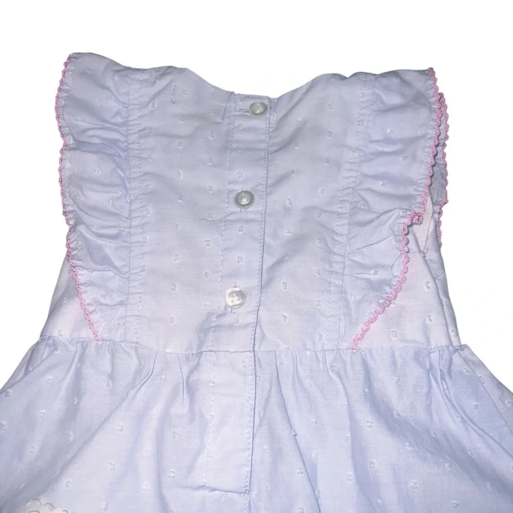 EUC Picapino Sleeveless Mermaid Beach Dress Cotton Blue Ruffle Toddler 18 months